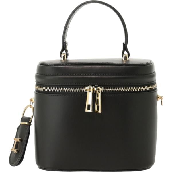 Borsa a tracolla da donna in nero pece geometrica con zip Imperial
