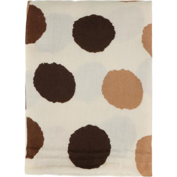 Sciarpa e foulard da uomo in bianco avorio a pois con frange maxi Imperial