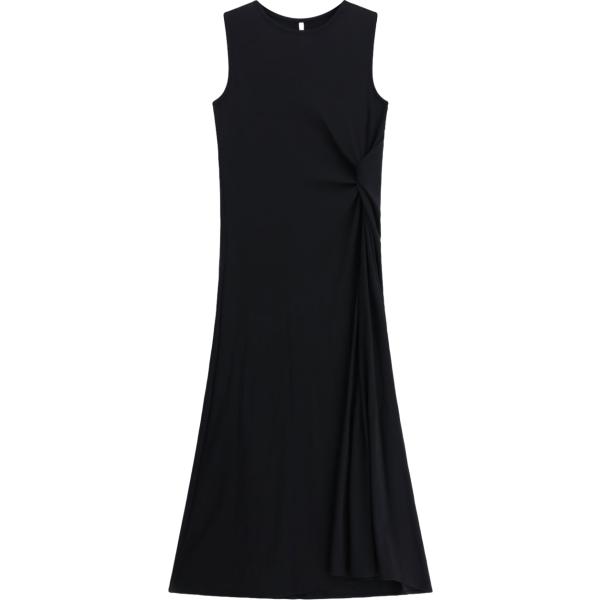 Vestito longuette/midi da donna in nero pece con scollo senza maniche Imperial