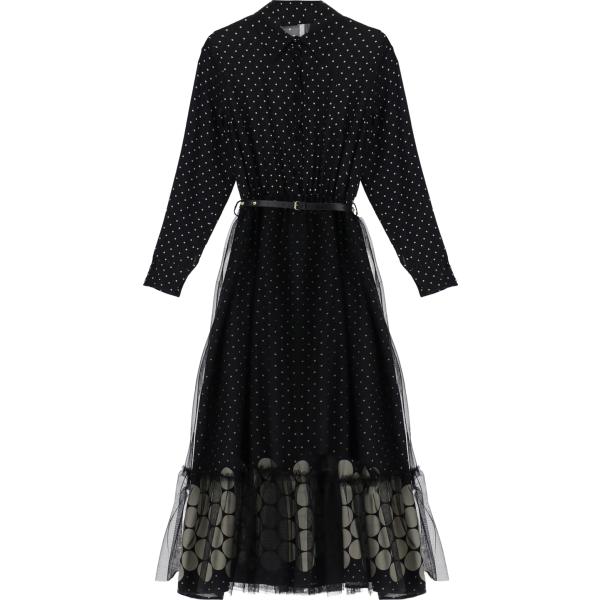 vestiti midi/longuette Imperial nero a pois