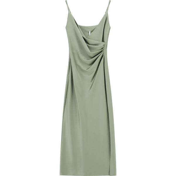 Vestito longuette/midi da donna in marrone chiaro con spalline con spacco Imperial