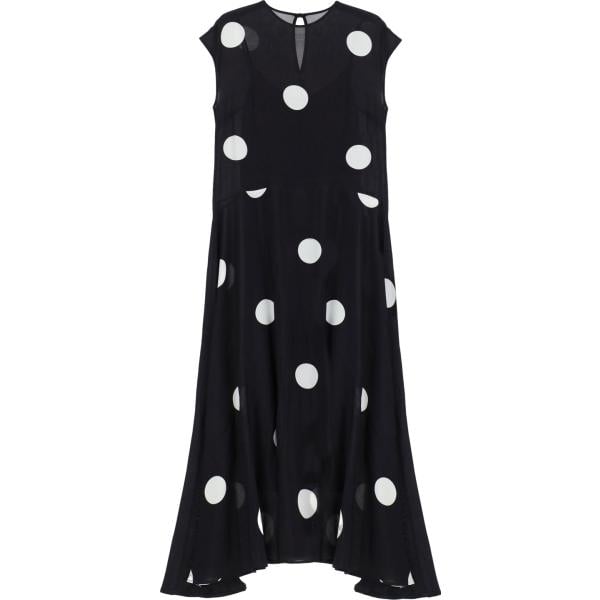 vestiti lunghi Imperial nero a pois