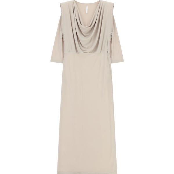 Vestito lungo da donna in viola chiaro con scollo con spacco Imperial