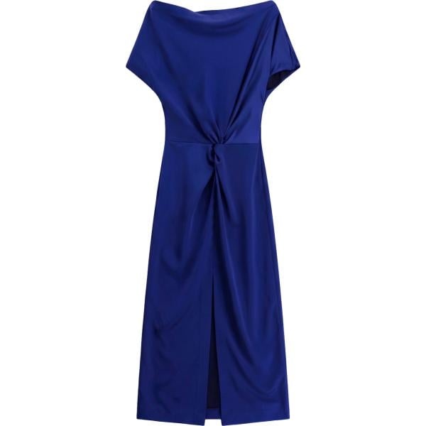 Vestito longuette/midi da donna in blu medio con scollo a maniche corte Imperial