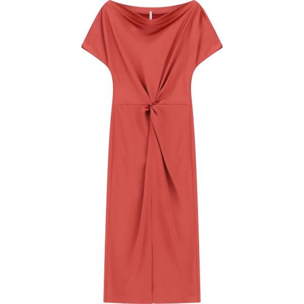 Vestito longuette/midi da donna in rosa scuro con scollo a maniche corte Imperial