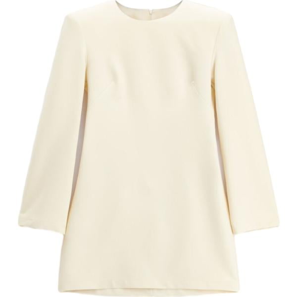 Vestito corto da donna in bianco avorio corto a maniche lunghe con zip Imperial