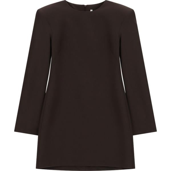 Vestito corto da donna in marrone scuro corto a maniche lunghe con zip Imperial