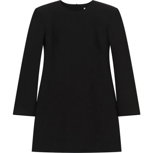 Vestito corto da donna in nero pece corto a maniche lunghe con zip Imperial