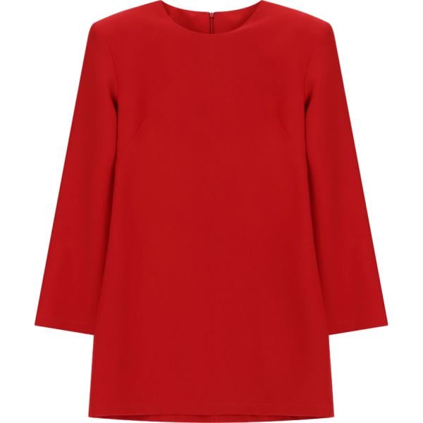 Vestito corto da donna in rosso classico corto a maniche lunghe con zip Imperial