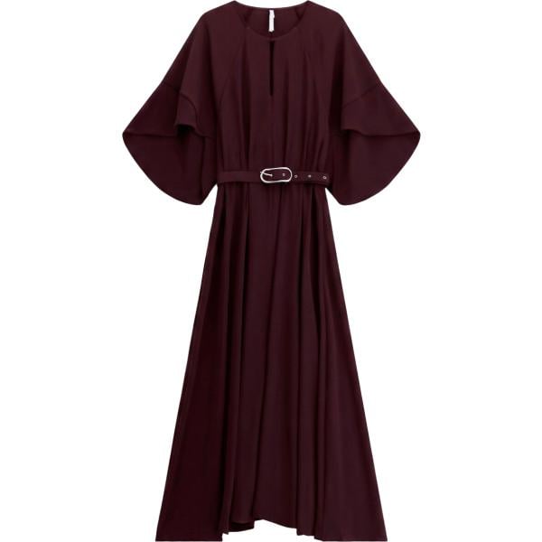 Vestito lungo da donna in nero pece con scollo lungo con zip Imperial