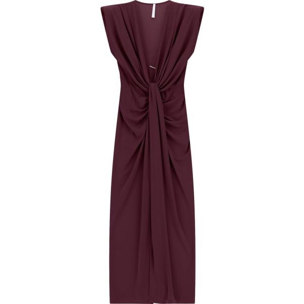 Vestito longuette/midi da donna in marrone scuro collo a v senza maniche Imperial