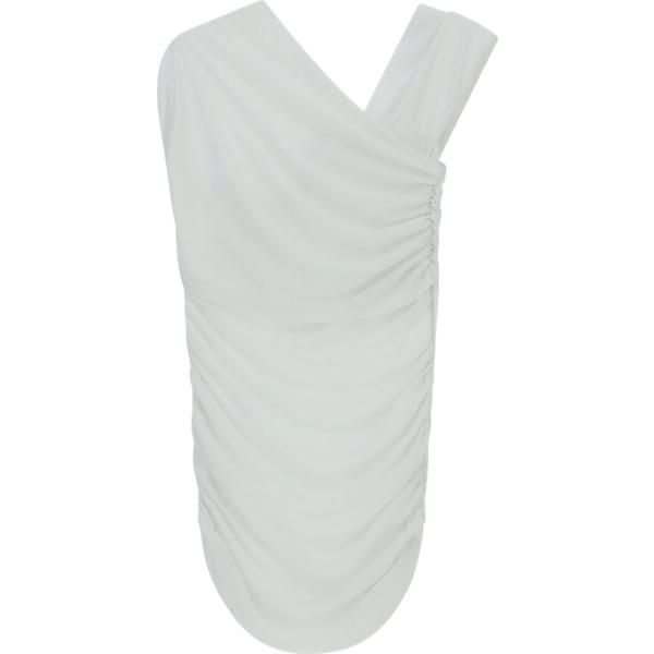 Vestito asimmetrico da donna in bianco avorio con scollo corto a maniche lunghe Imperial