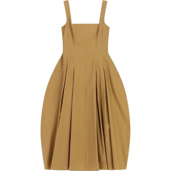 Vestito longuette/midi da donna in marrone chiaro con spalline Imperial
