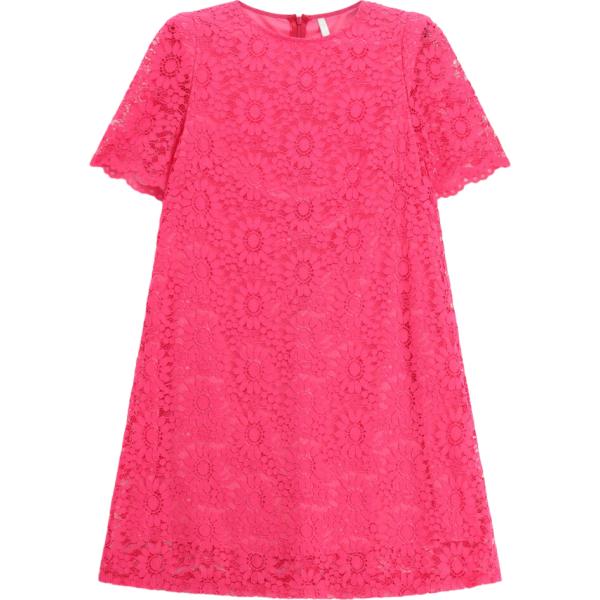 Vestito corto da donna in rosso classico a fiori con pizzo corto a maniche corte con zip Imperial