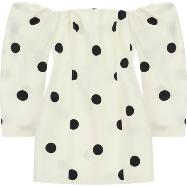 vestiti corti Imperial bianco a pois
