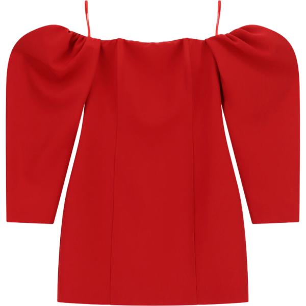 Vestito corto da donna in rosso classico senza spalline corto a maniche lunghe Imperial