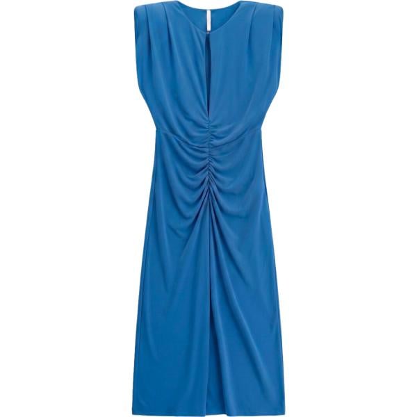 Vestito longuette/midi da donna in blu medio girocollo con zip Imperial