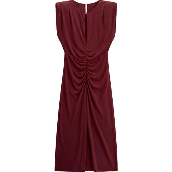 Vestito longuette/midi da donna in marrone scuro girocollo con zip Imperial