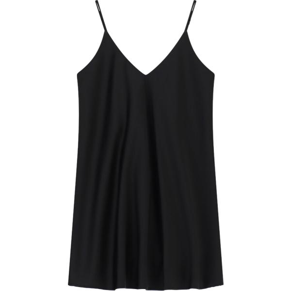 Vestito corto da donna in nero pece con spalline corto Imperial