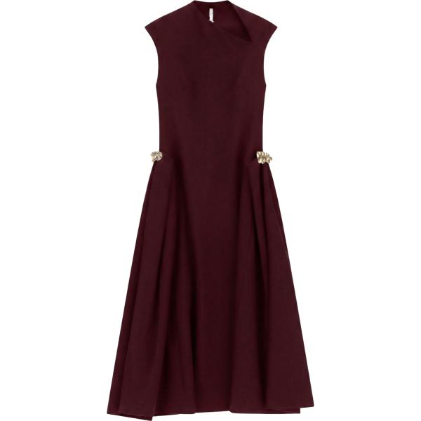 Vestito asimmetrico da donna in marrone scuro con scollo senza maniche Imperial Imperial