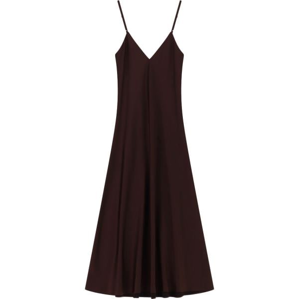 Vestito lungo da donna in nero pece con spalline lungo Imperial