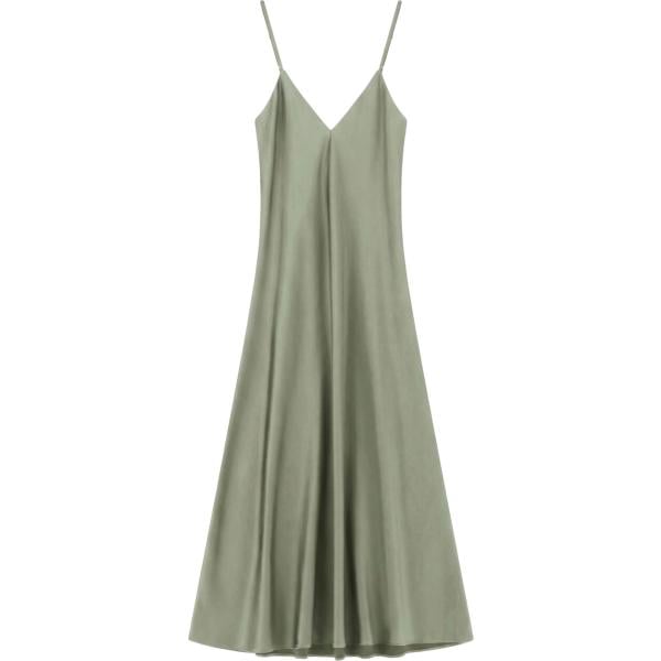 Vestito lungo da donna in marrone chiaro con spalline lungo Imperial