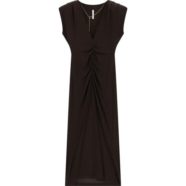 Vestito longuette/midi da donna in marrone scuro con scollo senza maniche Imperial
