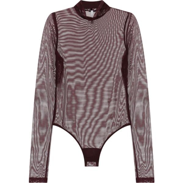 Corpo da donna in marrone scuro collo alto a maniche lunghe Imperial