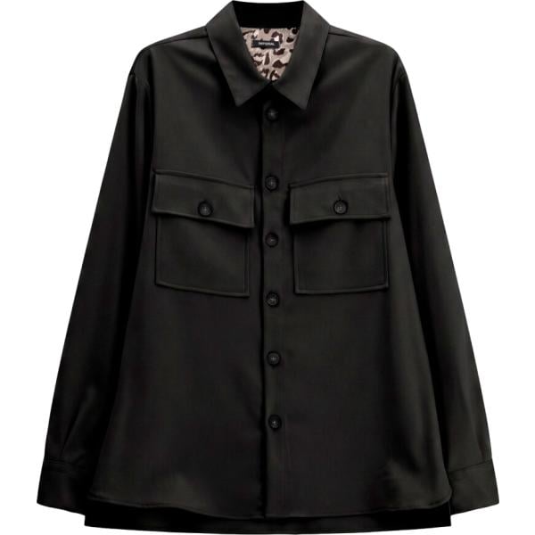Cappotto da uomo in nero pece collo classico con bottoni Imperial