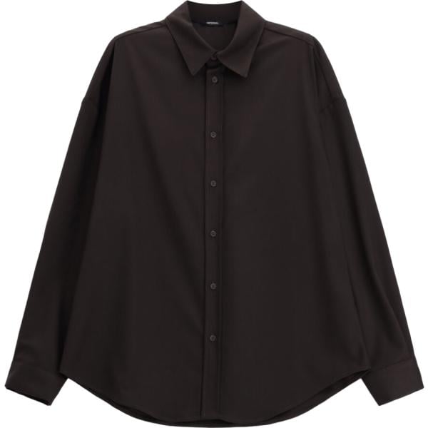 Camicia da uomo in marrone scuro collo classico a maniche lunghe Imperial