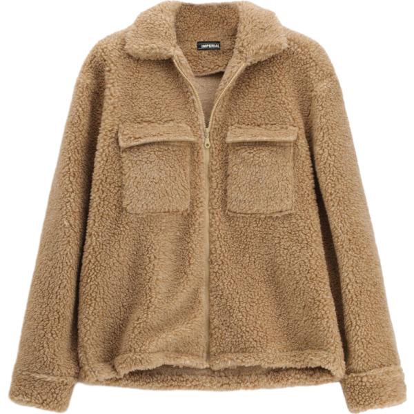 Cappotto da uomo in marrone chiaro con zip Imperial