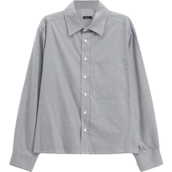 Camicia da uomo in grigio chiaro con stampe collo classico con bottoni Imperial