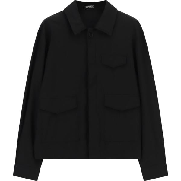 Camicia da uomo in nero pece collo classico Imperial