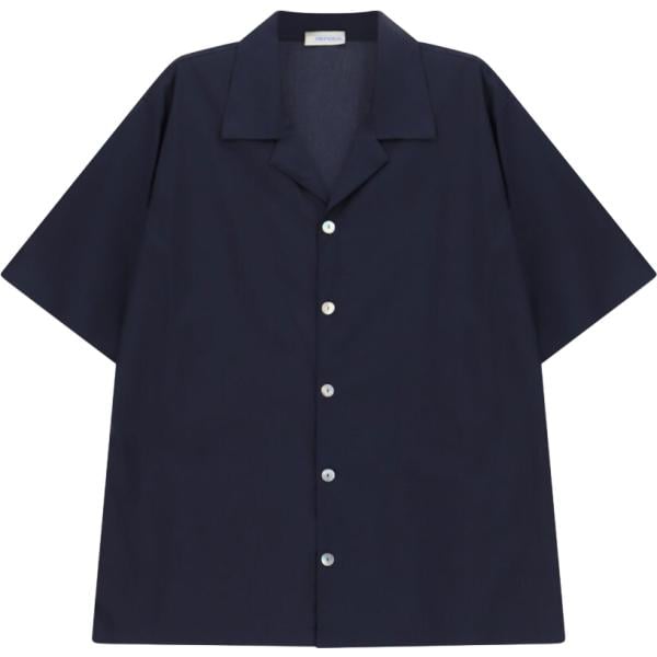 Camicia a maniche corte da uomo in blu scuro collo classico a maniche corte con bottoni Imperial