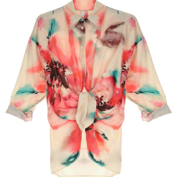 camicie Imperial marrone con stampe