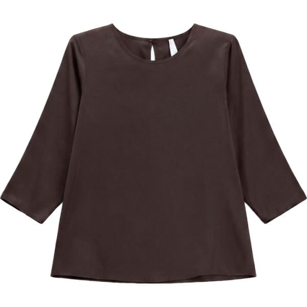 Blusa da donna in marrone scuro girocollo Imperial