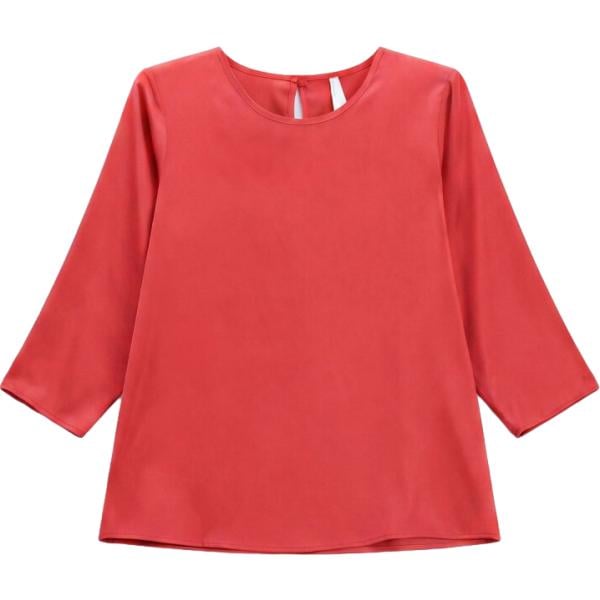 Blusa da donna in rosso classico girocollo Imperial