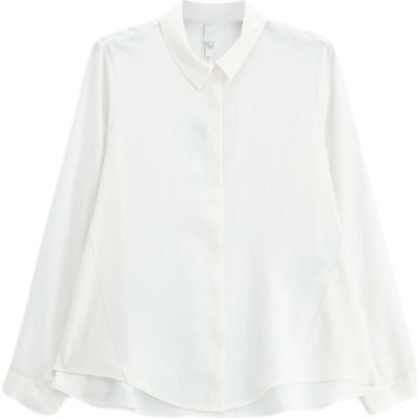 Camicia da donna in bianco neve collo classico a maniche lunghe Imperial