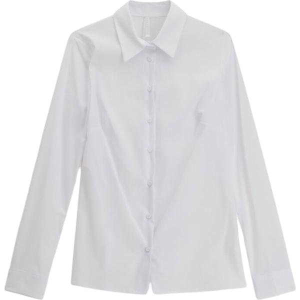 Camicia da donna in bianco avorio collo a punta a maniche lunghe Imperial
