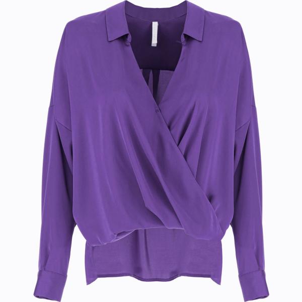 bluse Imperial viola tinta unita