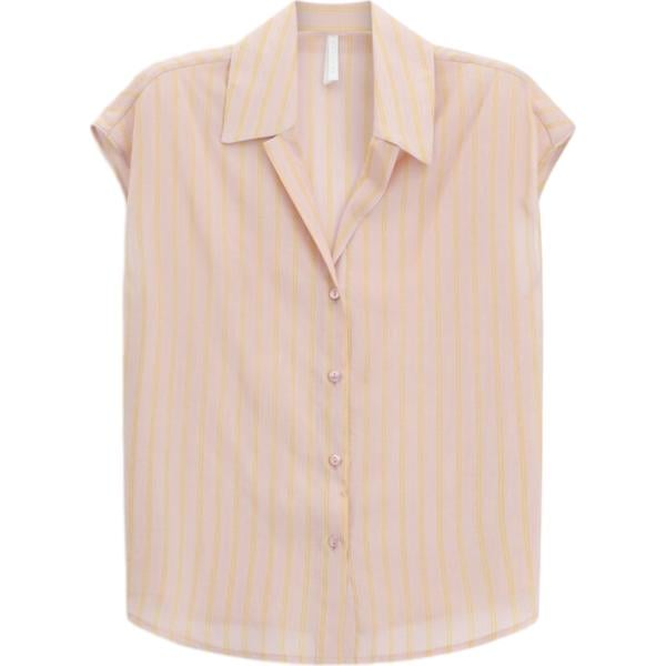 Camicia a maniche corte da donna in viola chiaro a righe collo classico a maniche corte Imperial