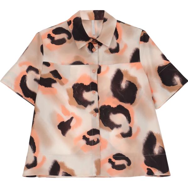 camicie a manica corta Imperial marrone animalier