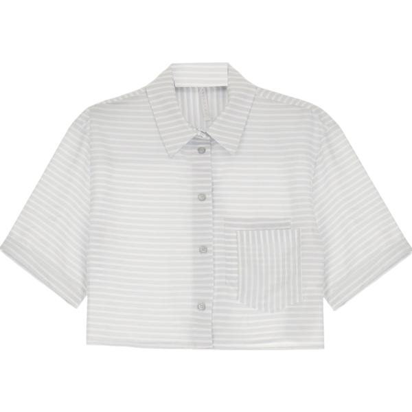 camicie a manica corta Imperial bianco a righe