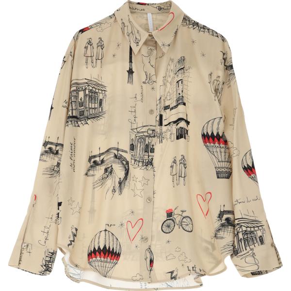 camicie Imperial marrone con stampe