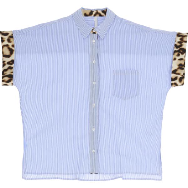 camicie a manica corta Imperial bianco animalier