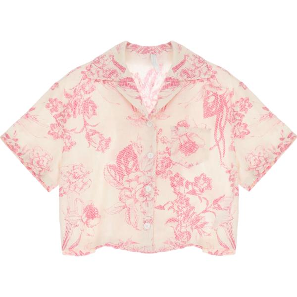 camicie a manica corta Imperial bianco a fiori