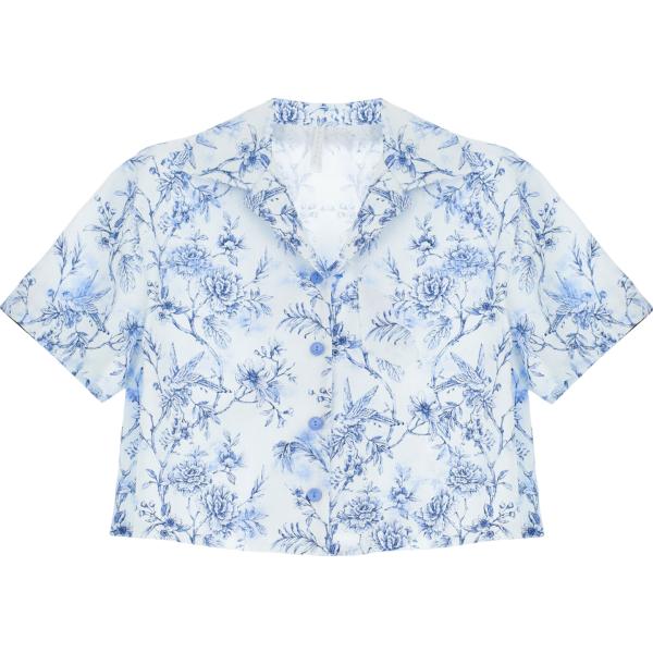 camicie a manica corta Imperial bianco a fiori