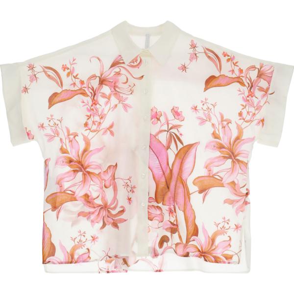 camicie a manica corta Imperial bianco a fiori