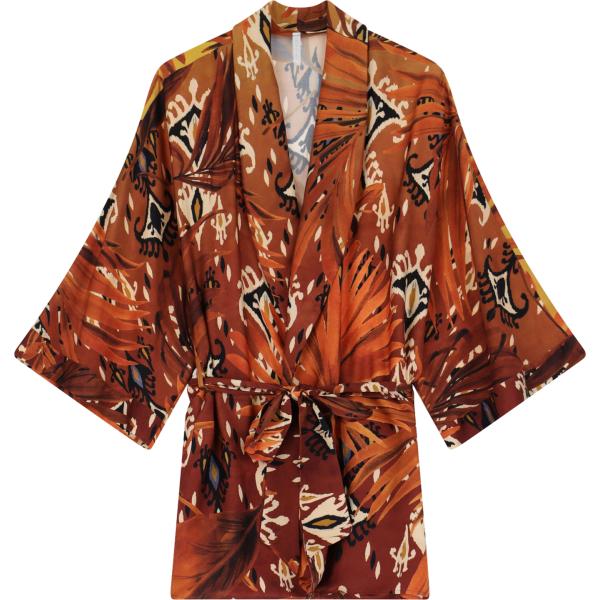 kimono Imperial rosso con stampe