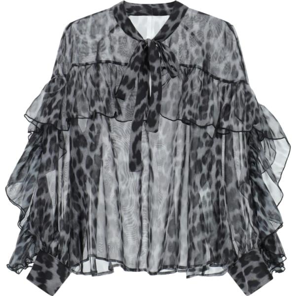 bluse Imperial grigio animalier